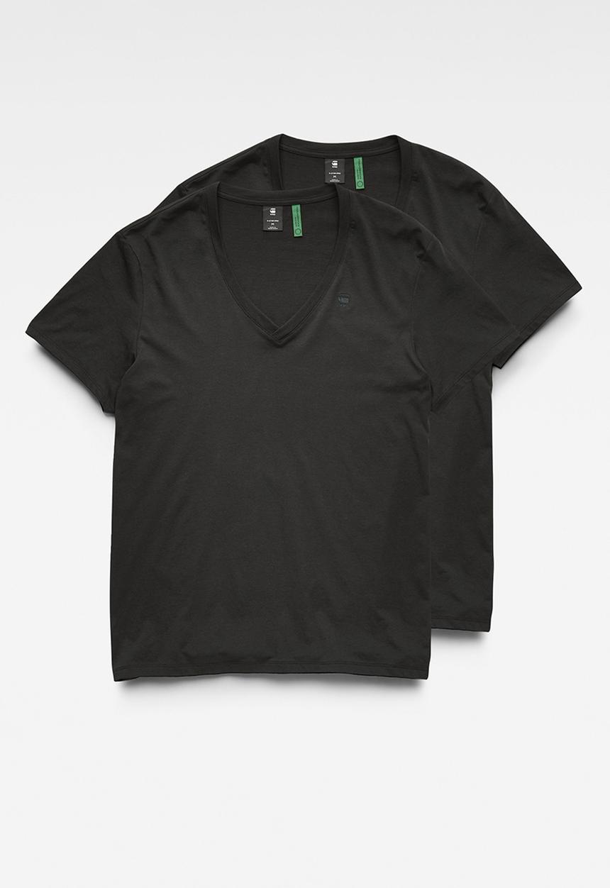 G-STAR - Base htr v t s/s 2-pack NY jersey - solid black