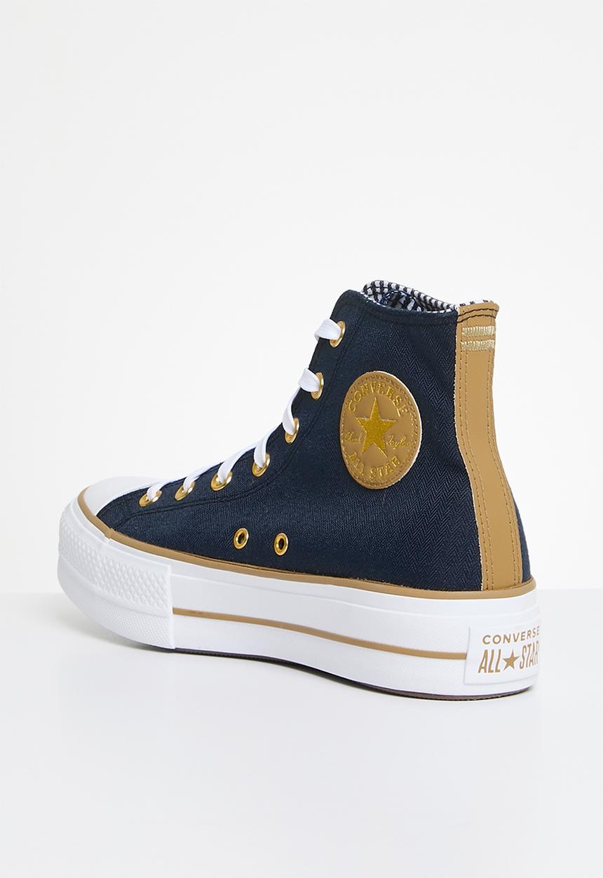 Converse - Chuck taylor all star lift platform herringbone - Obsidian/white/trek 