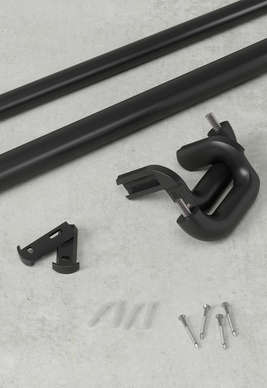 Umbra - Twilight Adjustable Curtain Rod Medium  - Matte black