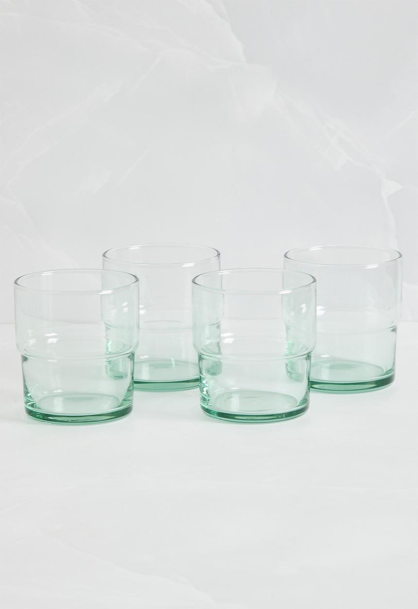 Sixth Floor - Chill water recycled glass set of 4 - clear