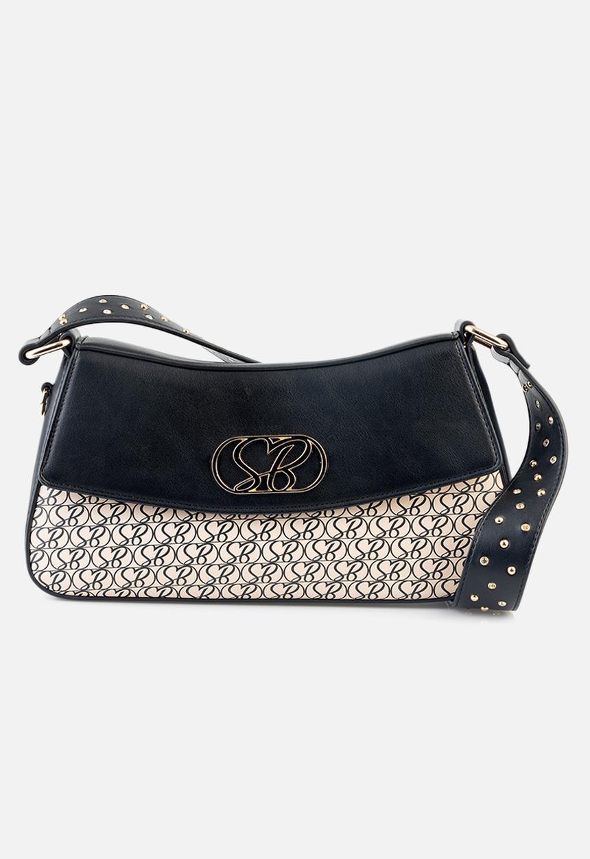 SISSY BOY - Get printed shoulder bag - black & beige
