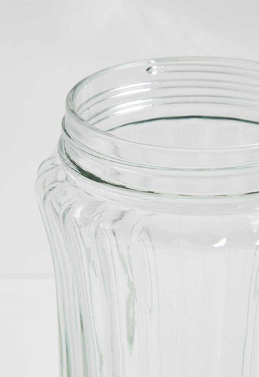 Excellent Houseware - Ribby glass storage set of 3 - clear