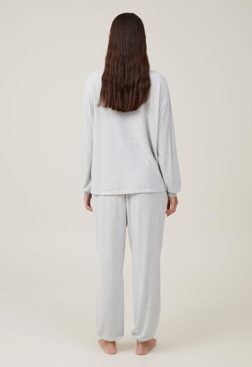 Cotton On - Super Soft Long Sleeve Top - Light Grey Marle