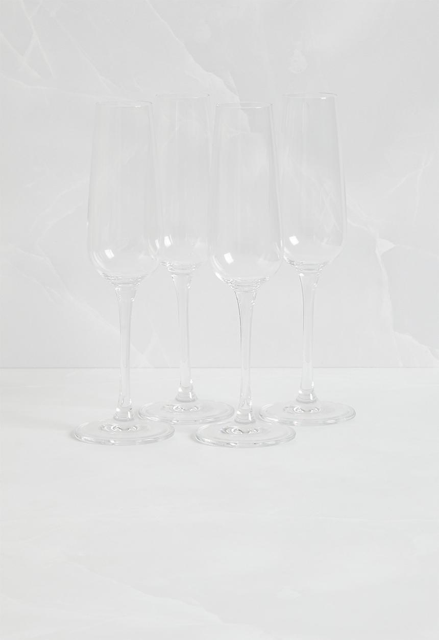 Sixth Floor - Crystal Champagne Glass set of 4 210ml - Clear