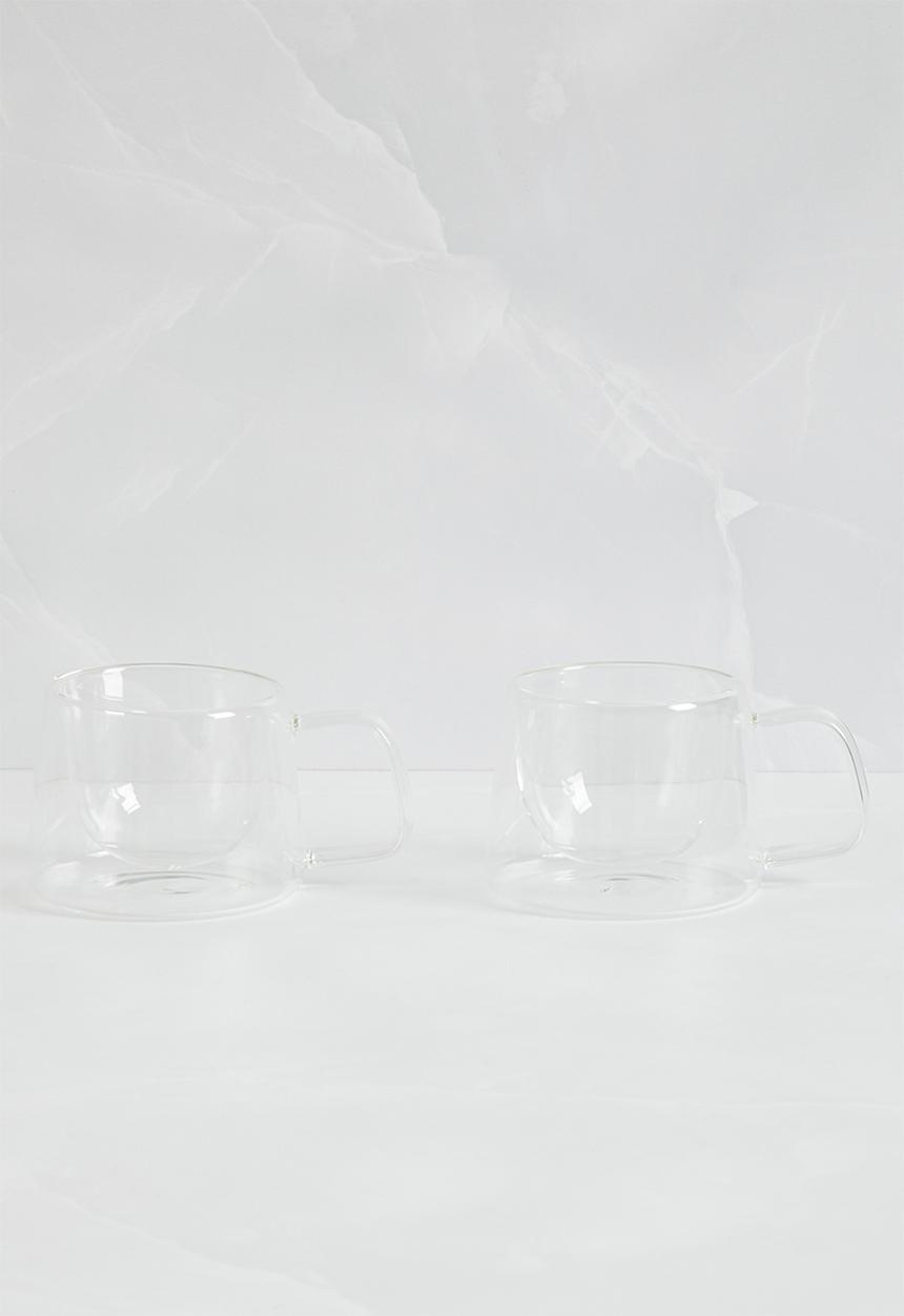 Sixth Floor - Coffee Mug Double Wall set of 2 210ml - Clear