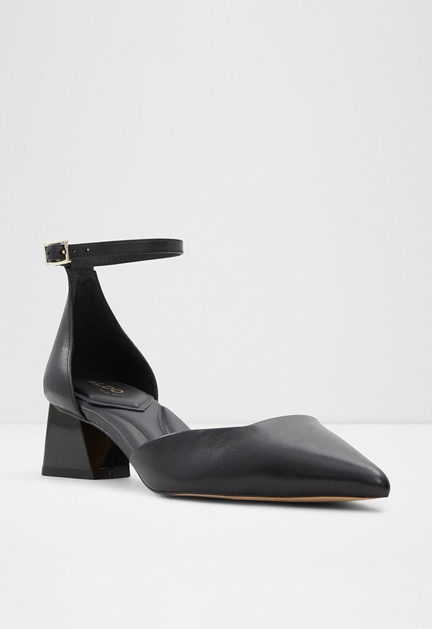 ALDO - Sabiya ankle strap midi block heel - black