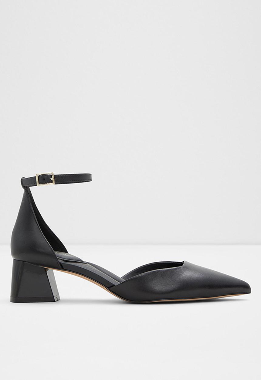 ALDO - Sabiya ankle strap midi block heel - black