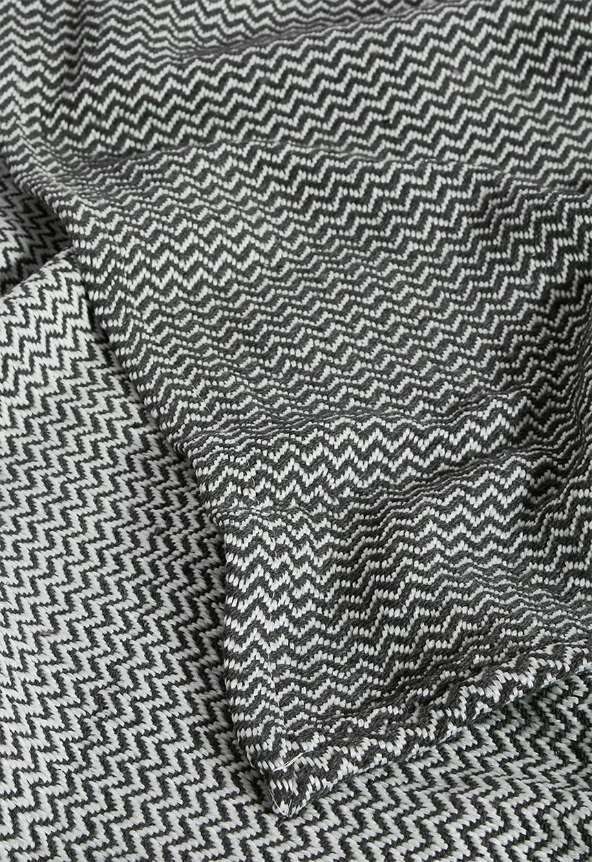 H&S - Herringbone cotton throw - charcoal