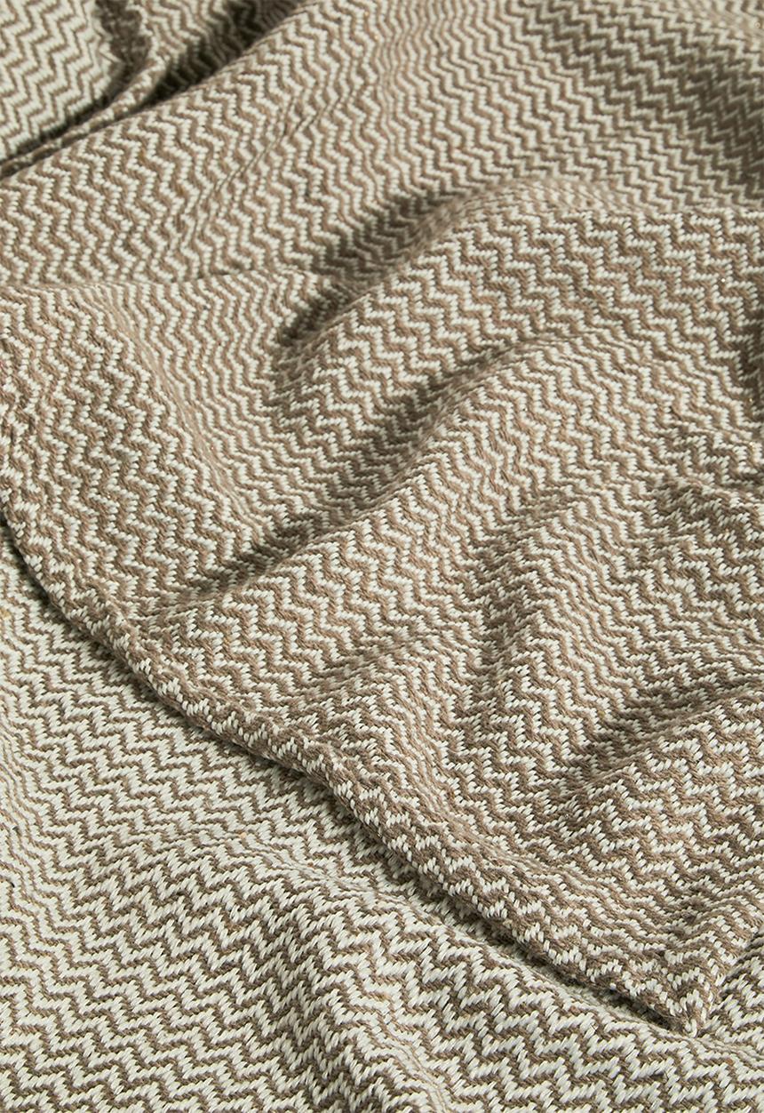 H&S - Herringbone cotton throw - brown