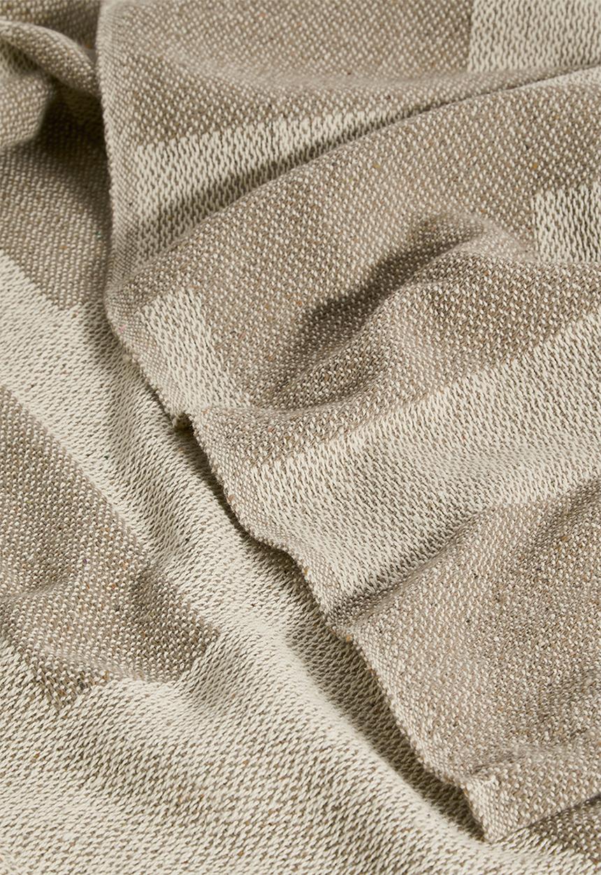 H&S - Block cotton blend throw - taupe
