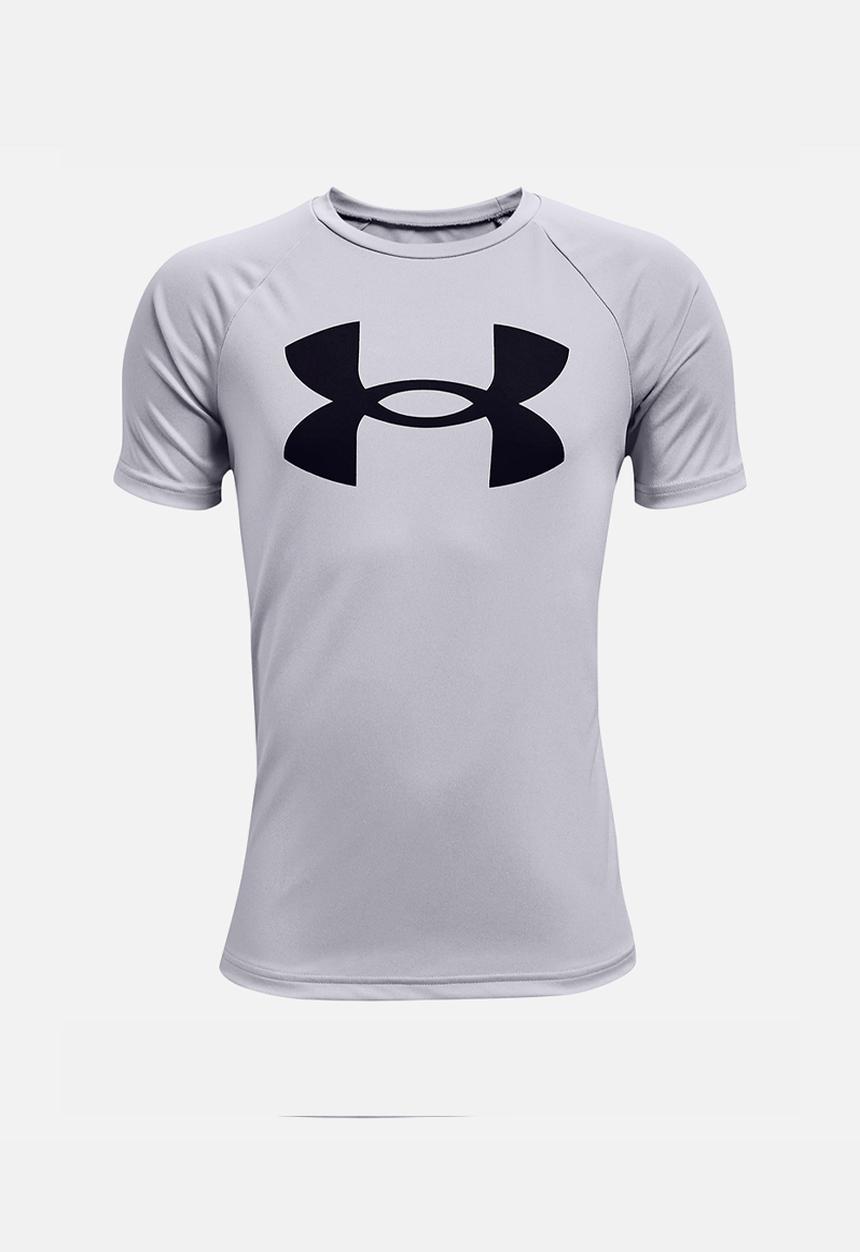 Under Armour - Ua Tech Big Logo Ss - Mod Gray Light Heather/Black