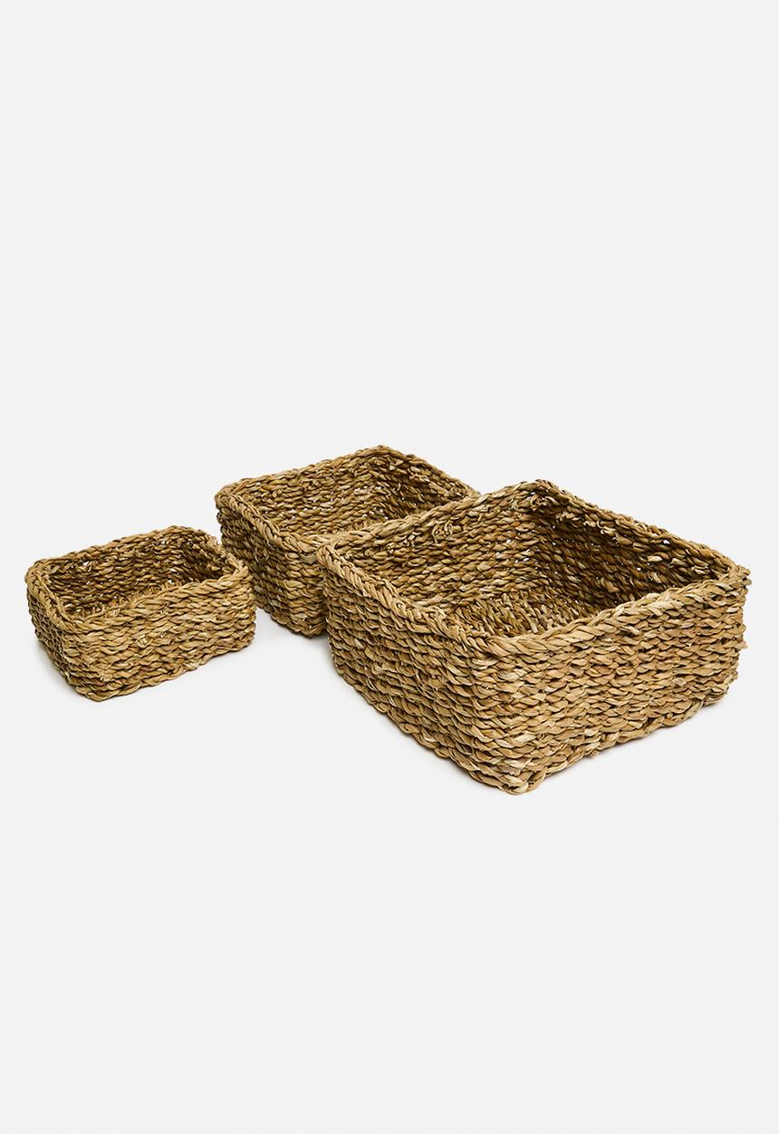 Storage Solutions - Seagrass nesting storage set of 3 - natural