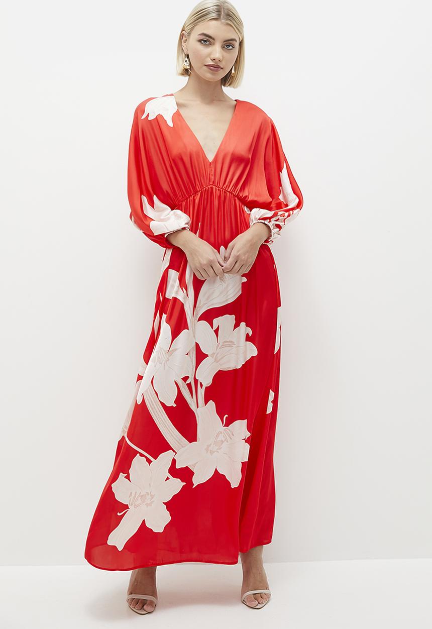 MILLA - Volume empire maxi dress - placement bloom