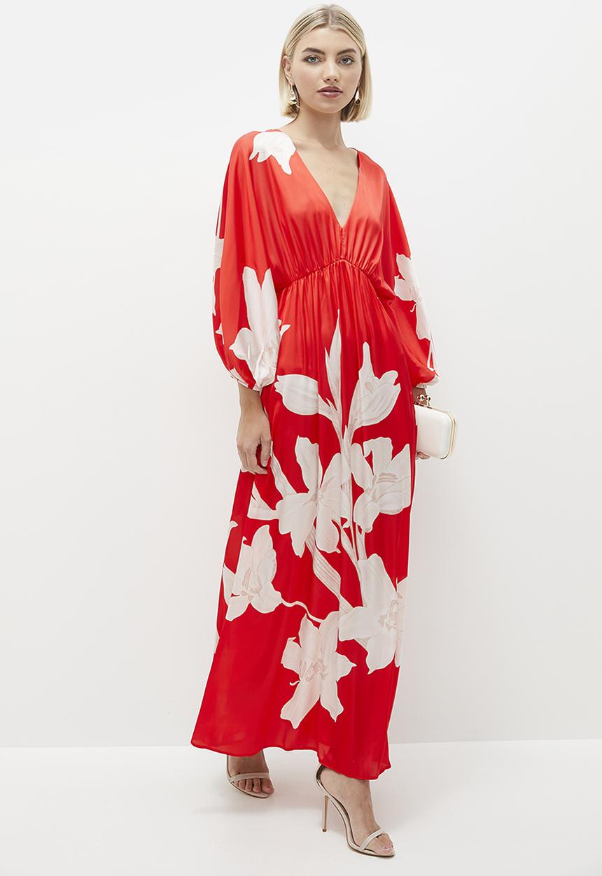 MILLA - Volume empire maxi dress - placement bloom