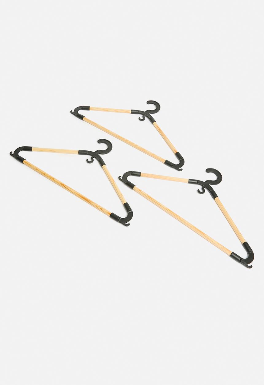 Storage Solutions - Hang-it clothes hanger set of 3 - natural & black