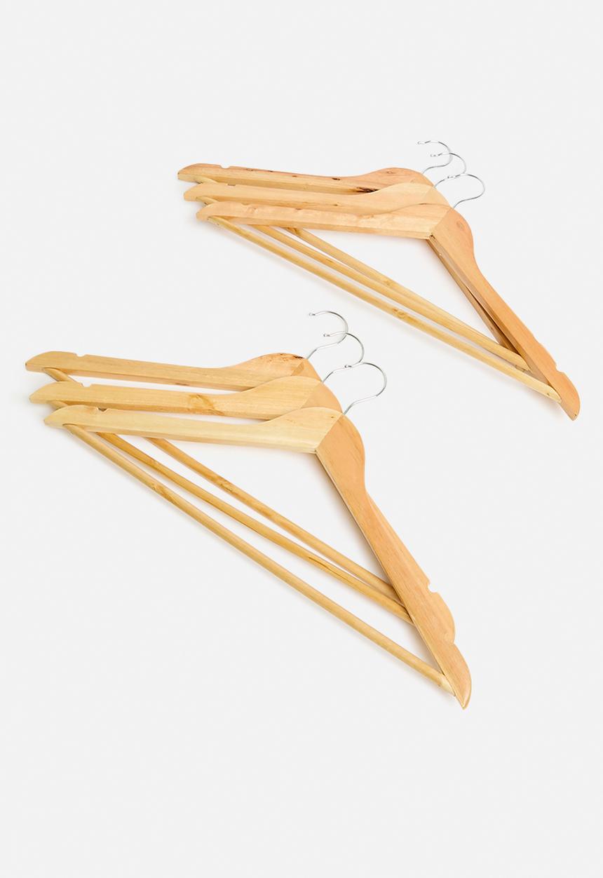Storage Solutions - Basic wood clothes hanger set of 6 - natural