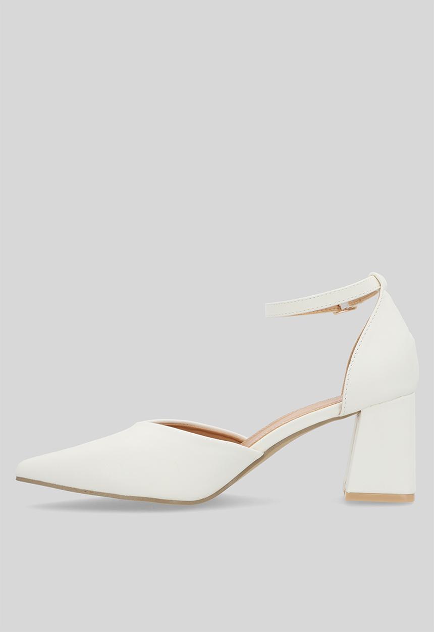 edit - Claire ankle strap heel - white