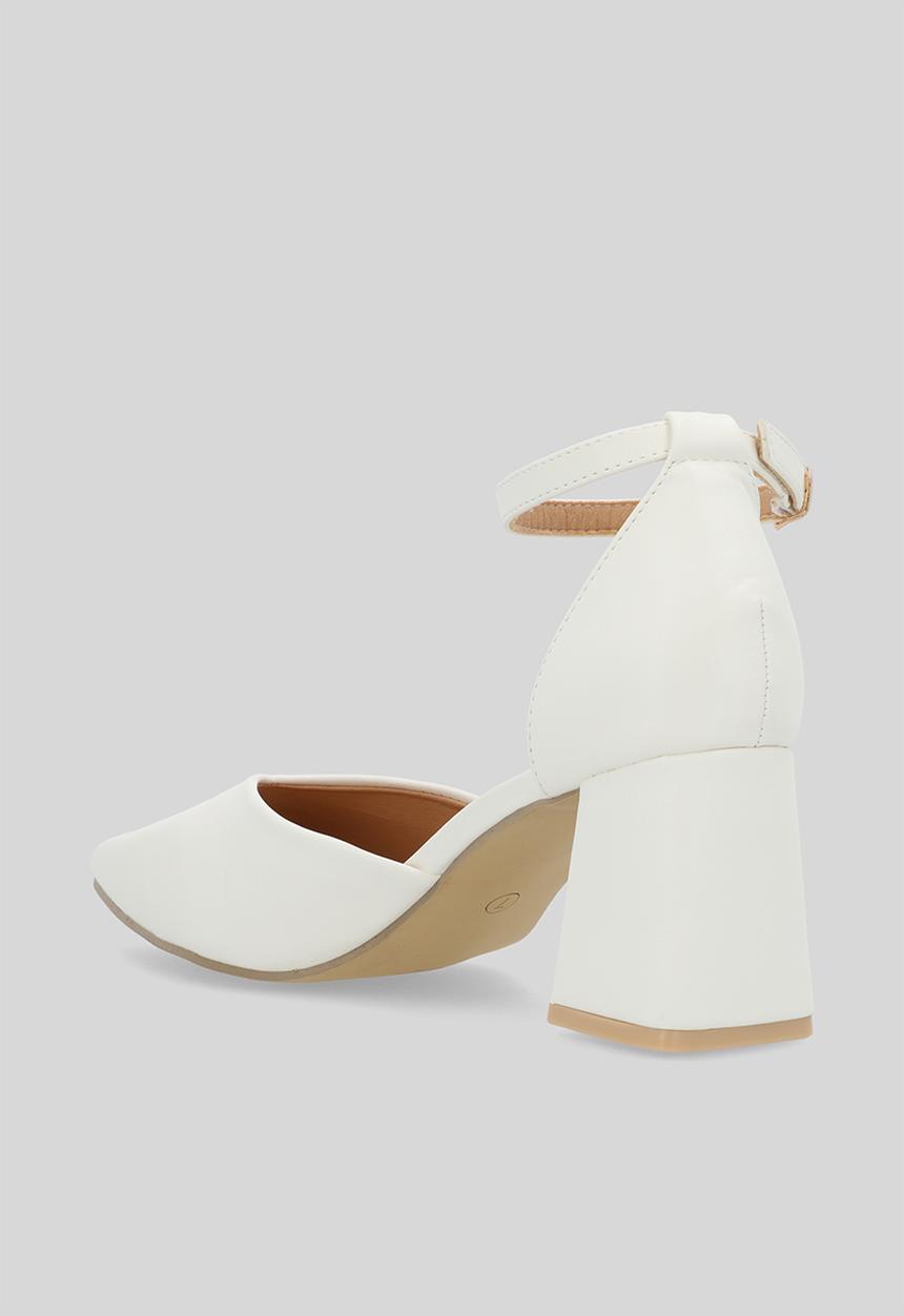 edit - Claire ankle strap heel - white