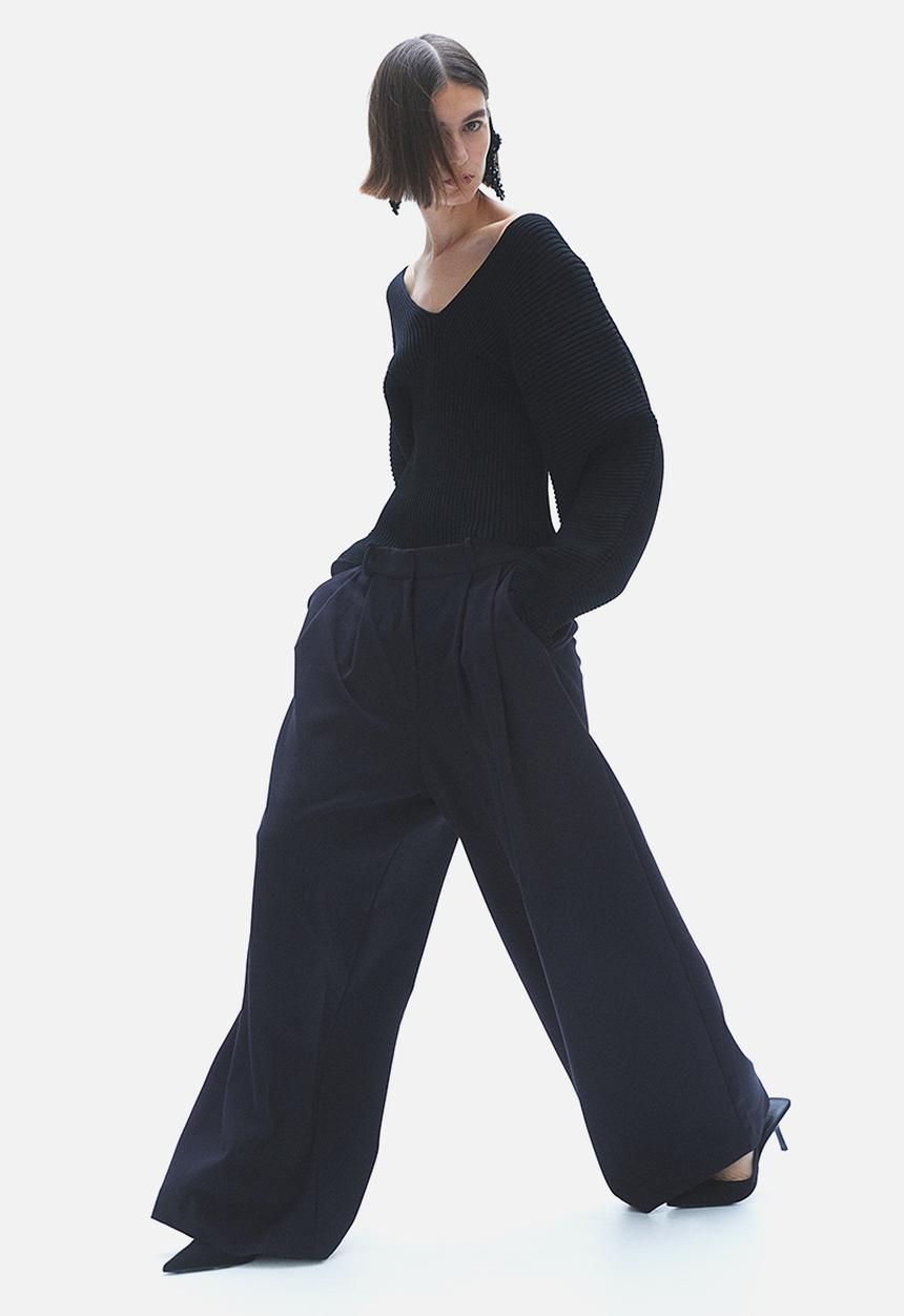 H&M - Tailored jersey trousers - black