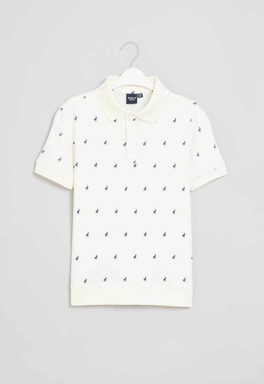 POLO - Boys ethan monogram short sleeve golfer - milk