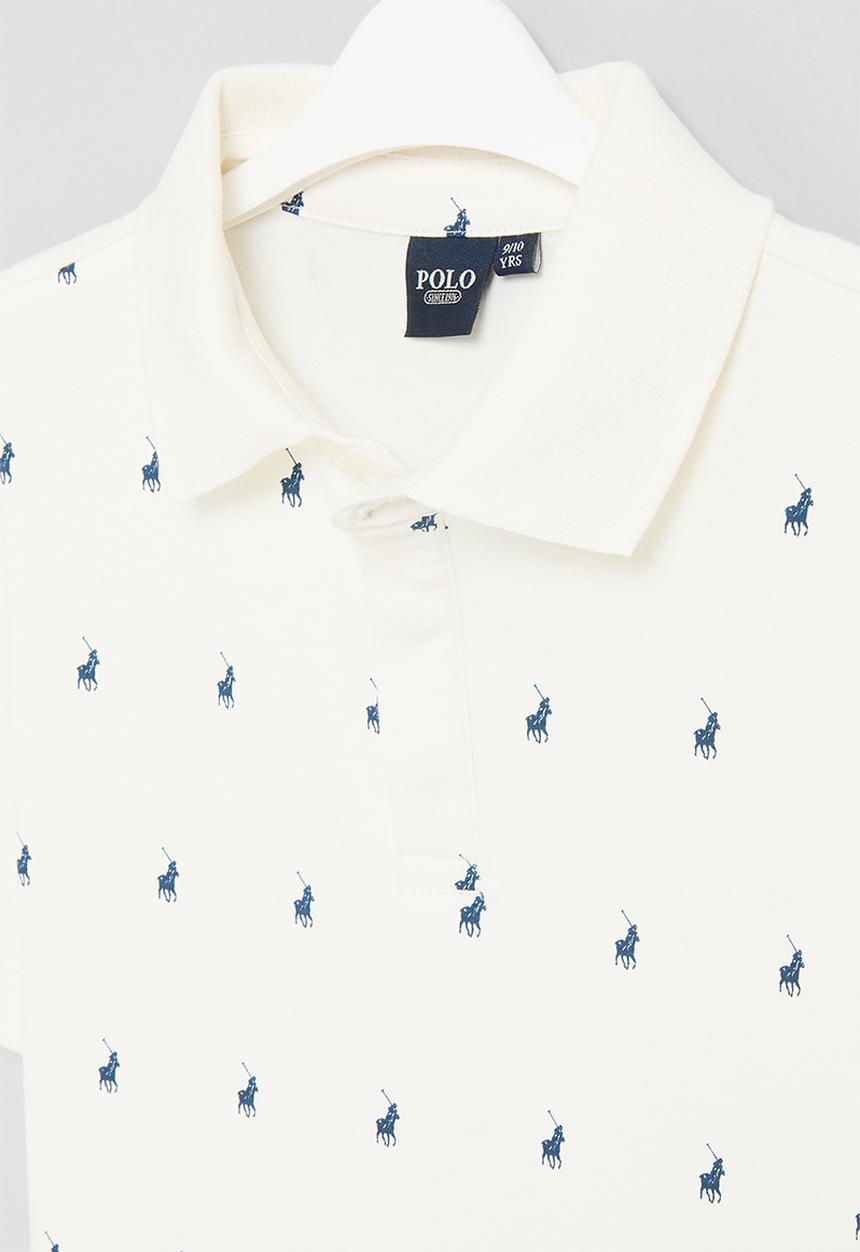 POLO - Boys ethan monogram short sleeve golfer - milk