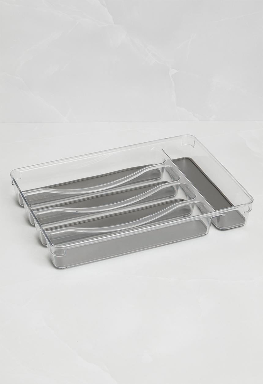 Sixth Floor - Cutlery Holder 5 Division Non Slip - Clear