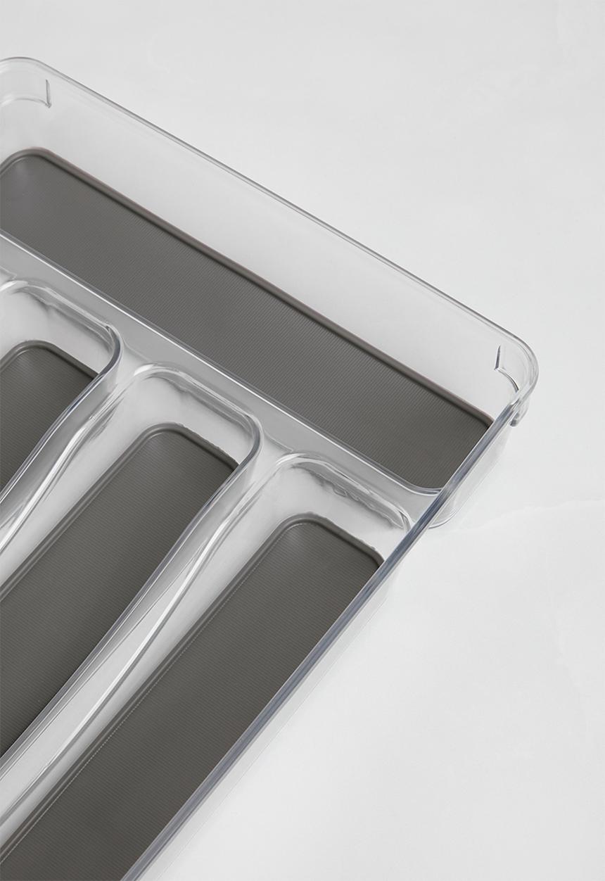 Sixth Floor - Cutlery Holder 5 Division Non Slip - Clear