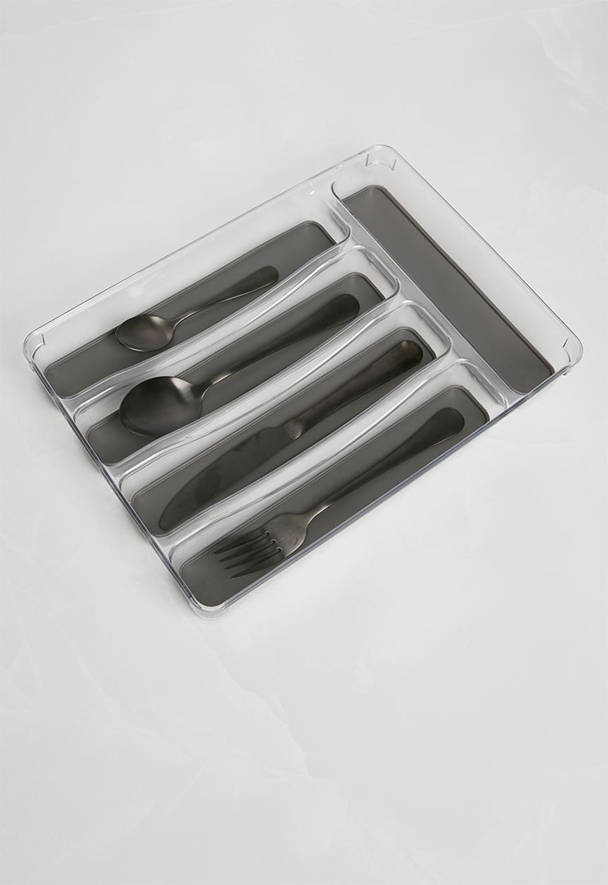Sixth Floor - Cutlery Holder 5 Division Non Slip - Clear