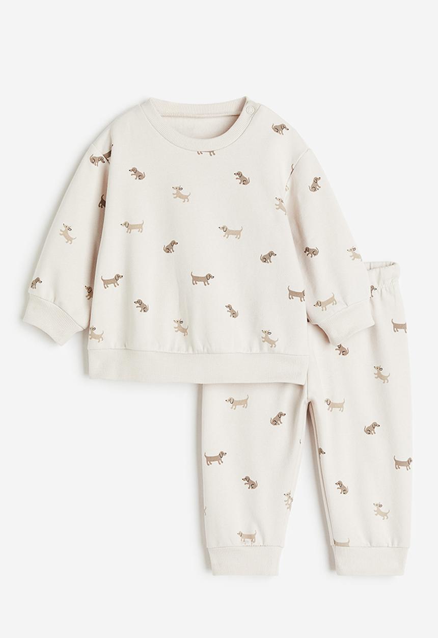 H&M - 2 Piece sweatshirt set - beige multi