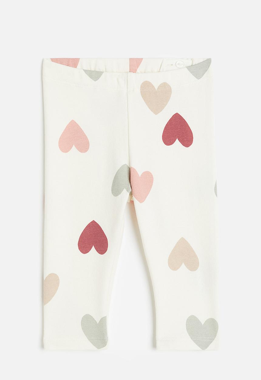 H&M - Brushed-inside leggings - white multi