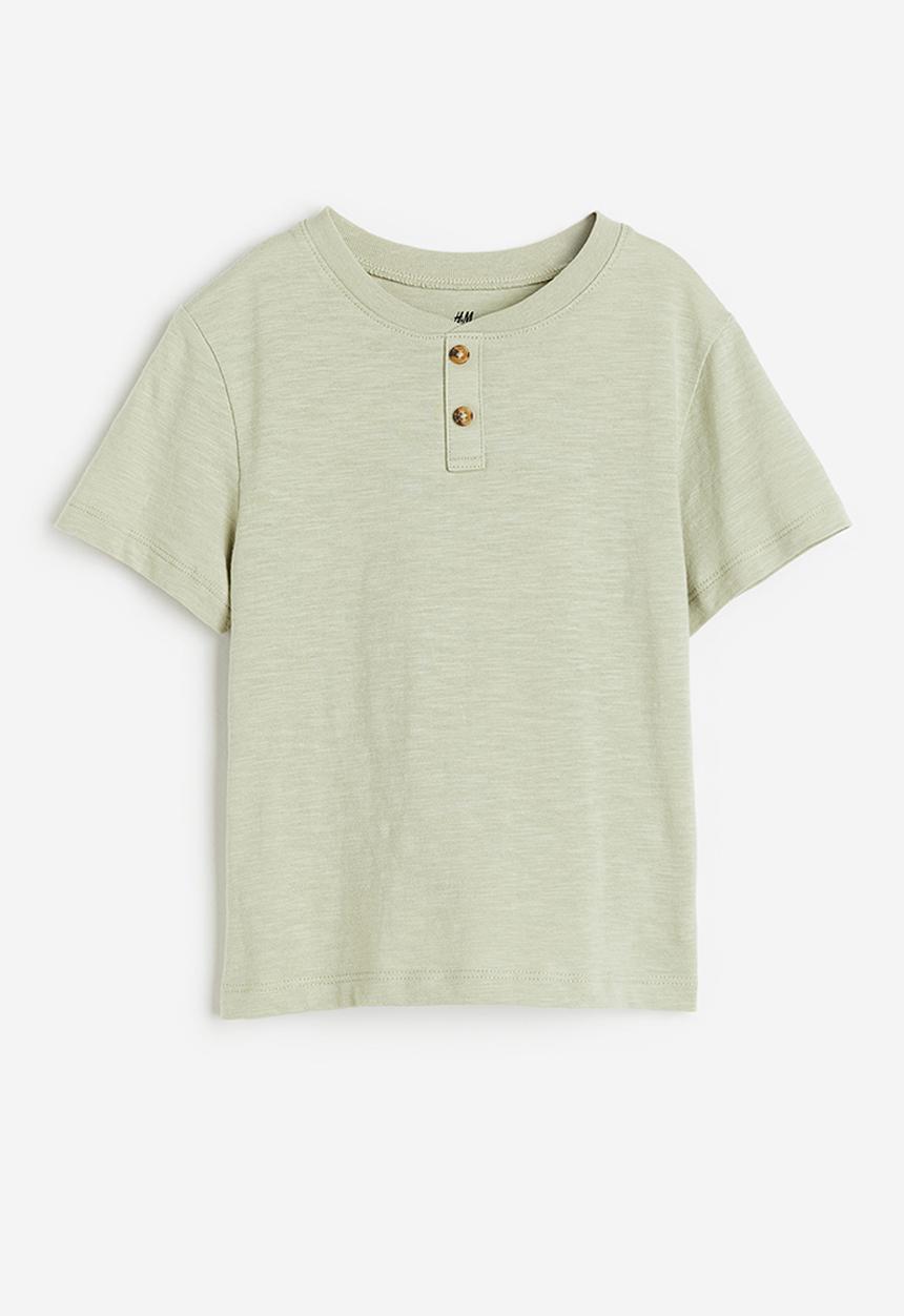 H&M - Cotton henley top - green