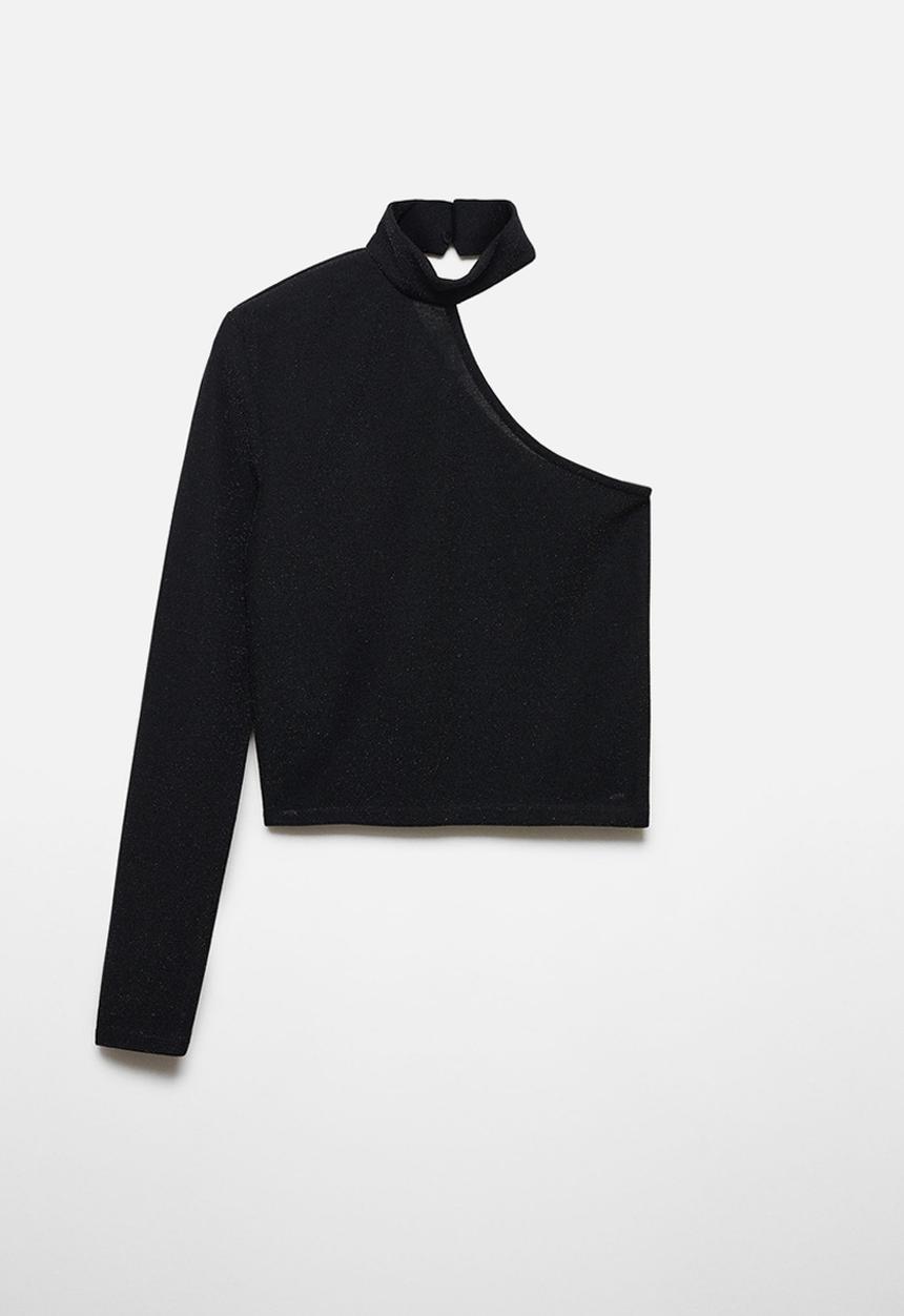 MANGO - Top bling - black