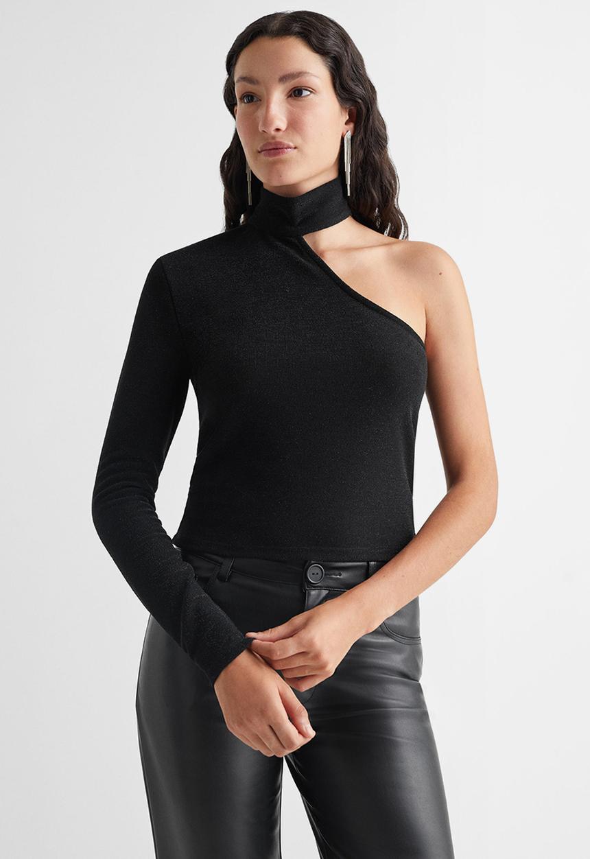 MANGO - Top bling - black