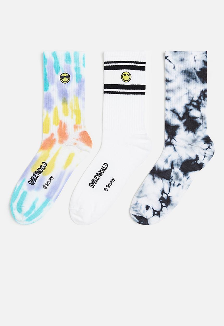 H&M - 3-pack motif-detail socks - white multi