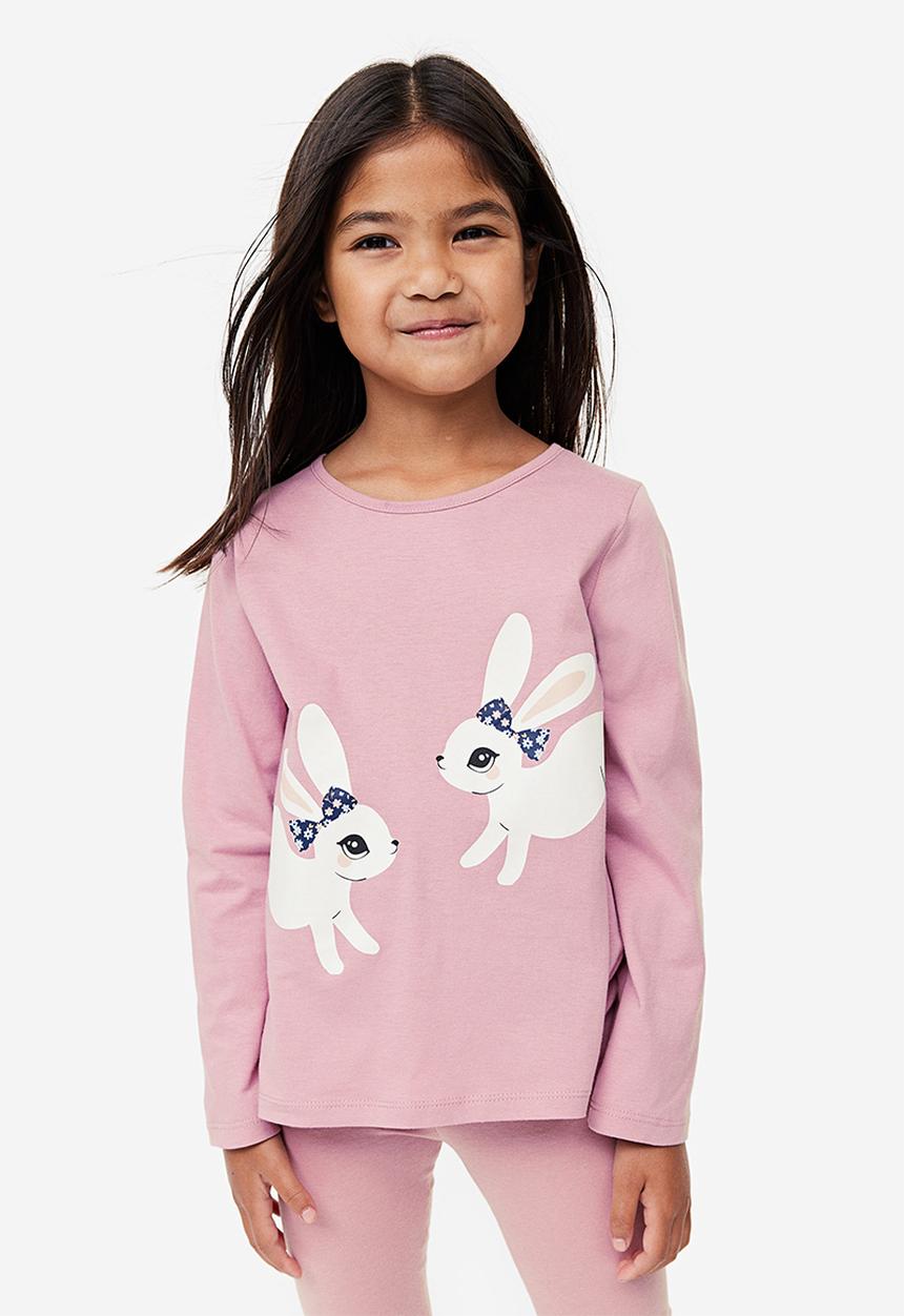 H&M - 3-pack long-sleeved jersey tops - blue & pink multi