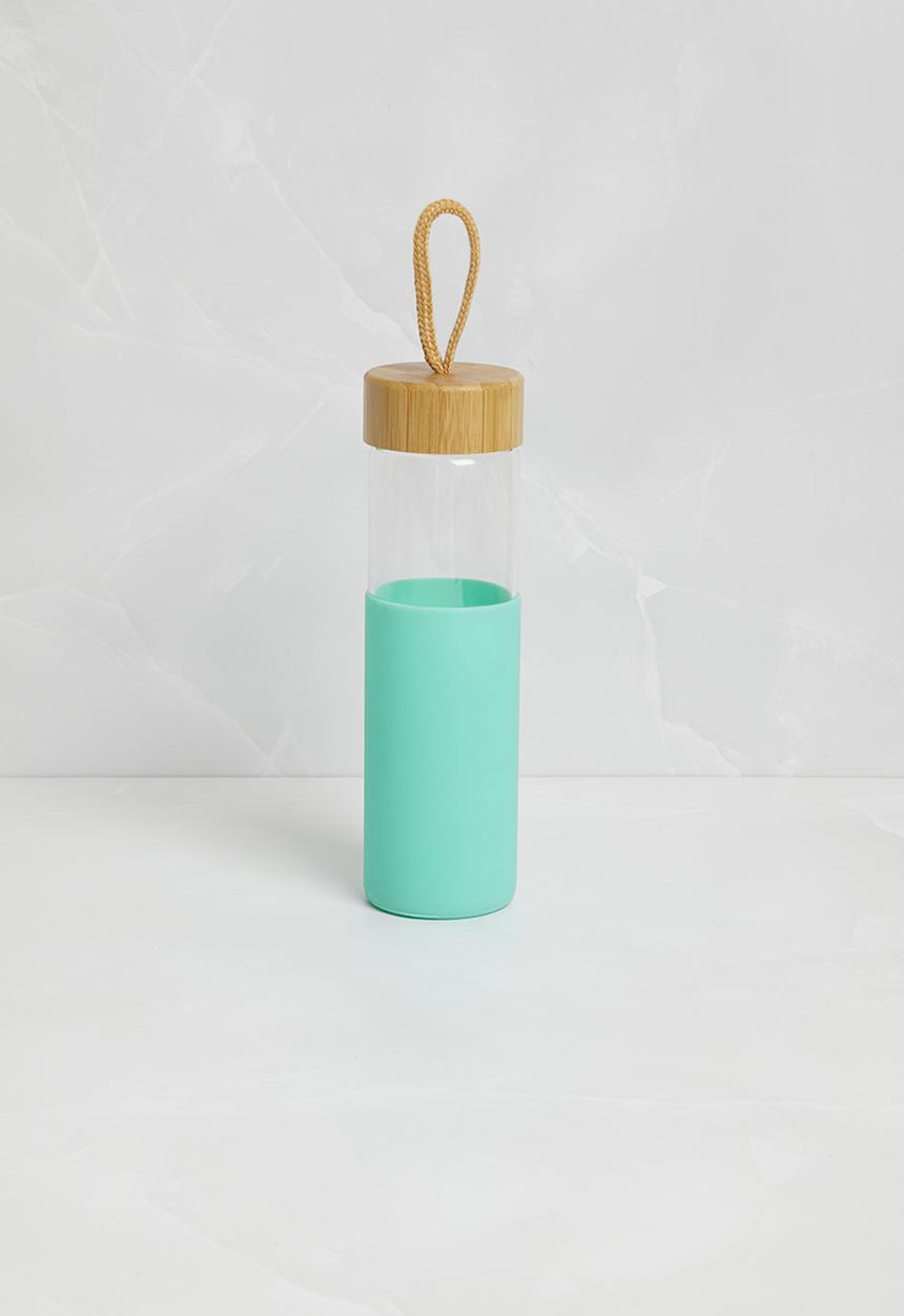 Sixth Floor - Silicone grip glass bottle - blue