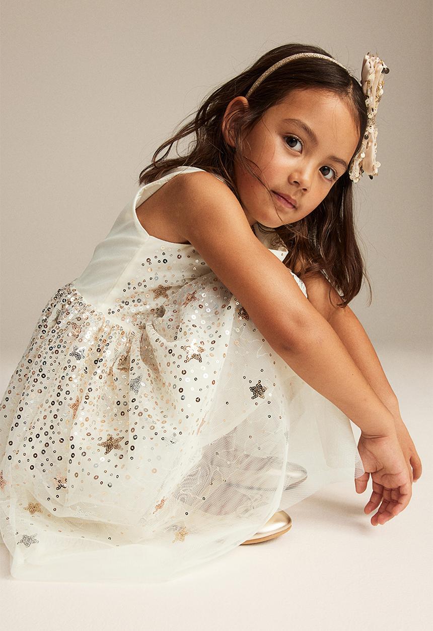 H&M - Sequined tulle dress - white