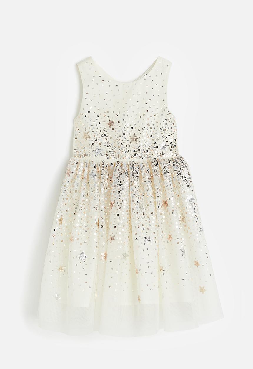 H&M - Sequined tulle dress - white