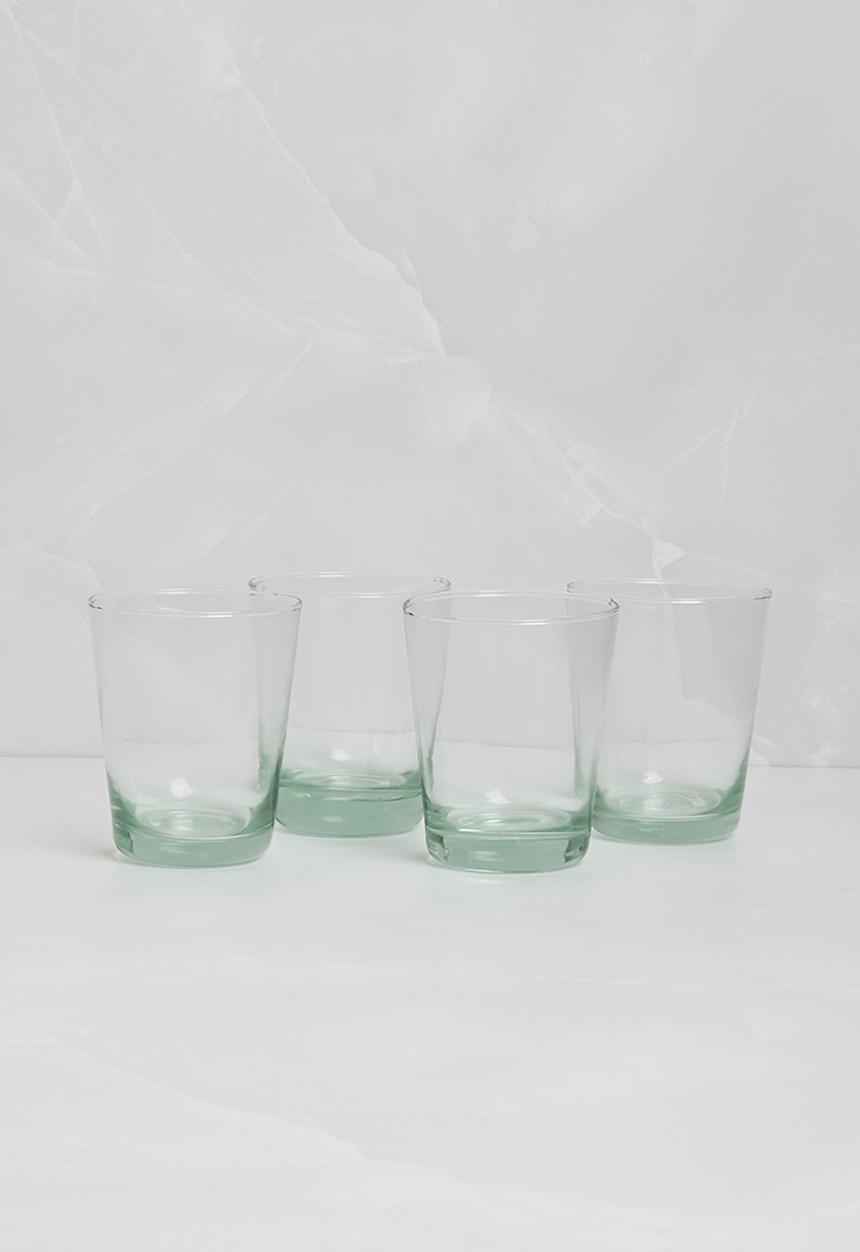 Excellent Houseware - Recycled drinking glass set of 4 - clear