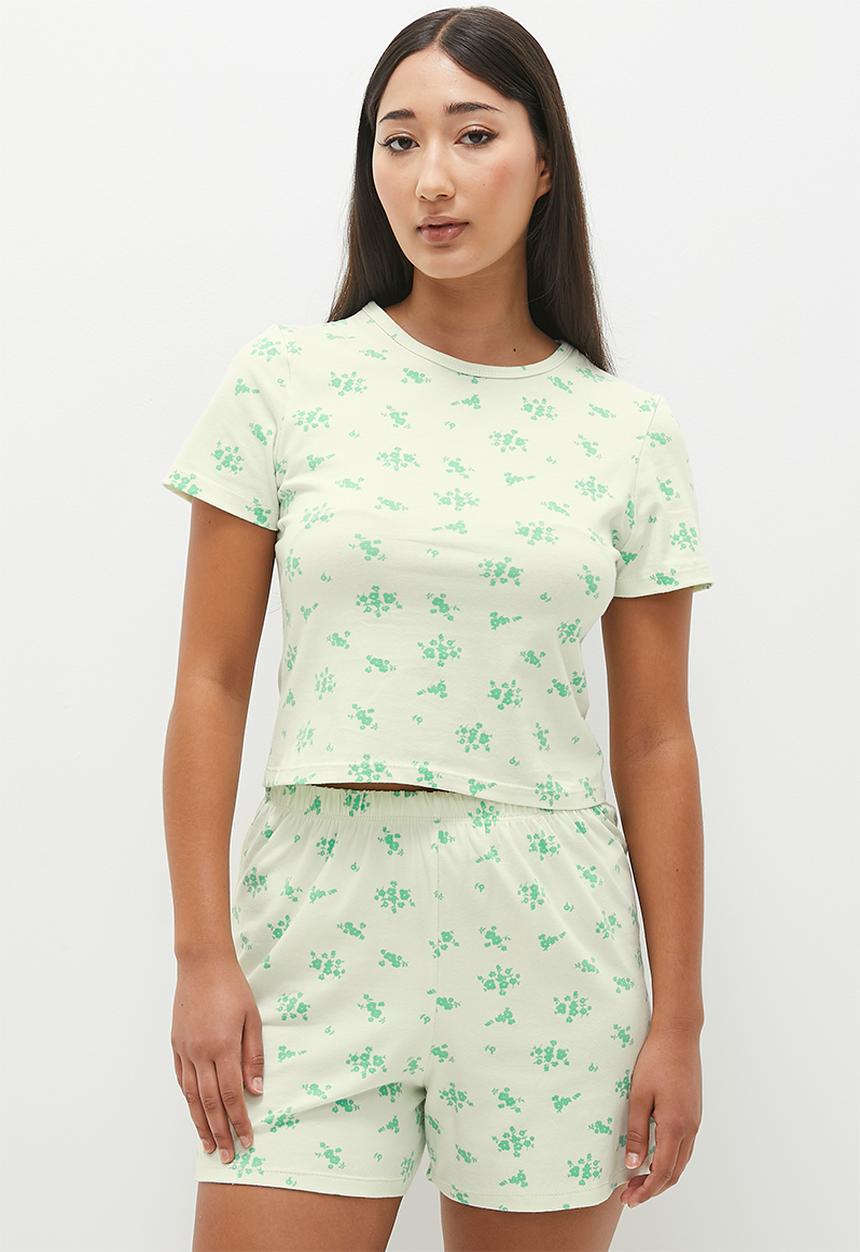 Superbalist - aop knit set - green ditsy