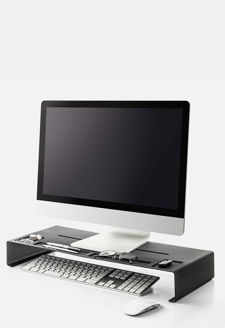 Yamazaki - Steel Tower PC Monitor Stand - White