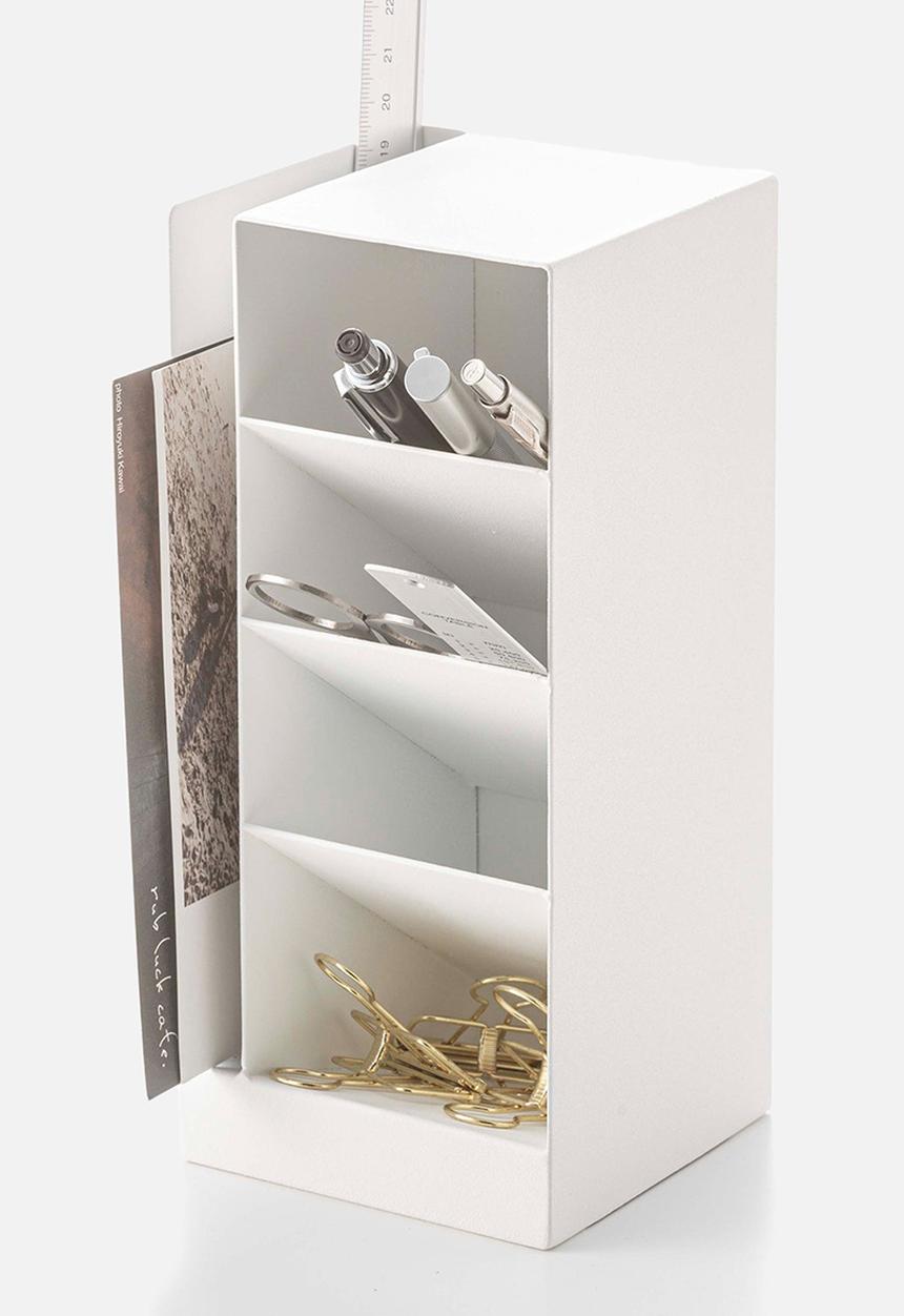 Yamazaki - Steel Tower Pen Stand - White