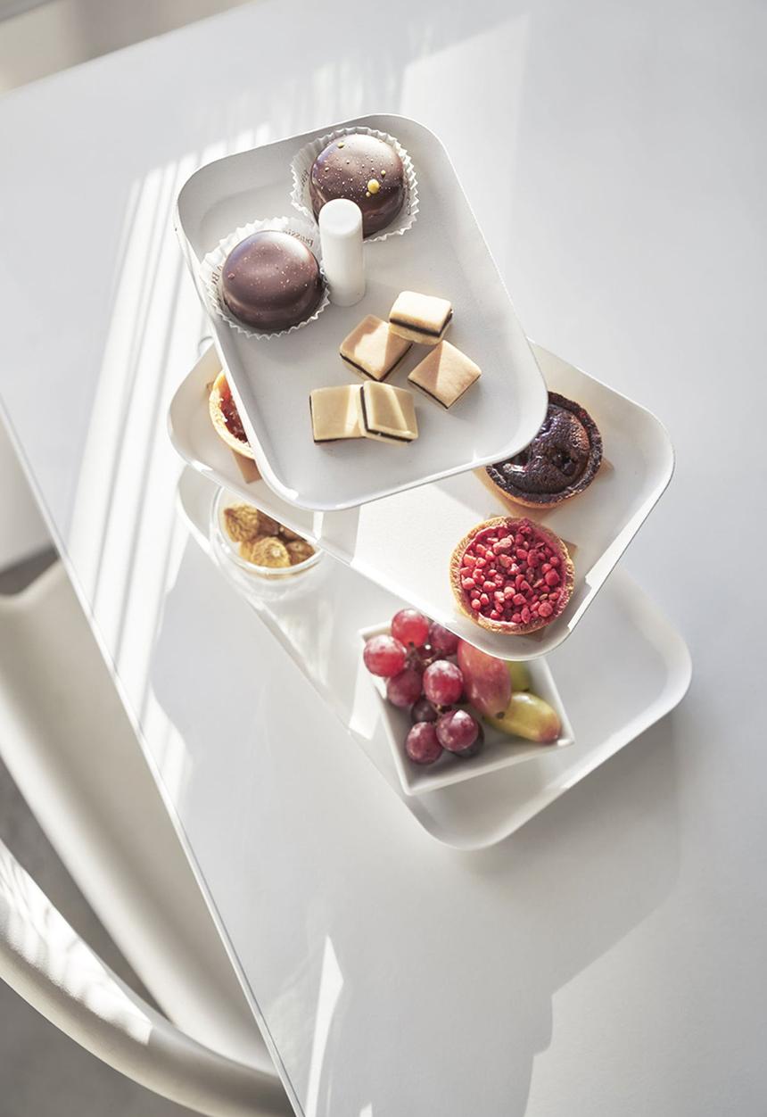 Yamazaki - Tower 3-Tiered Serving Stand - White