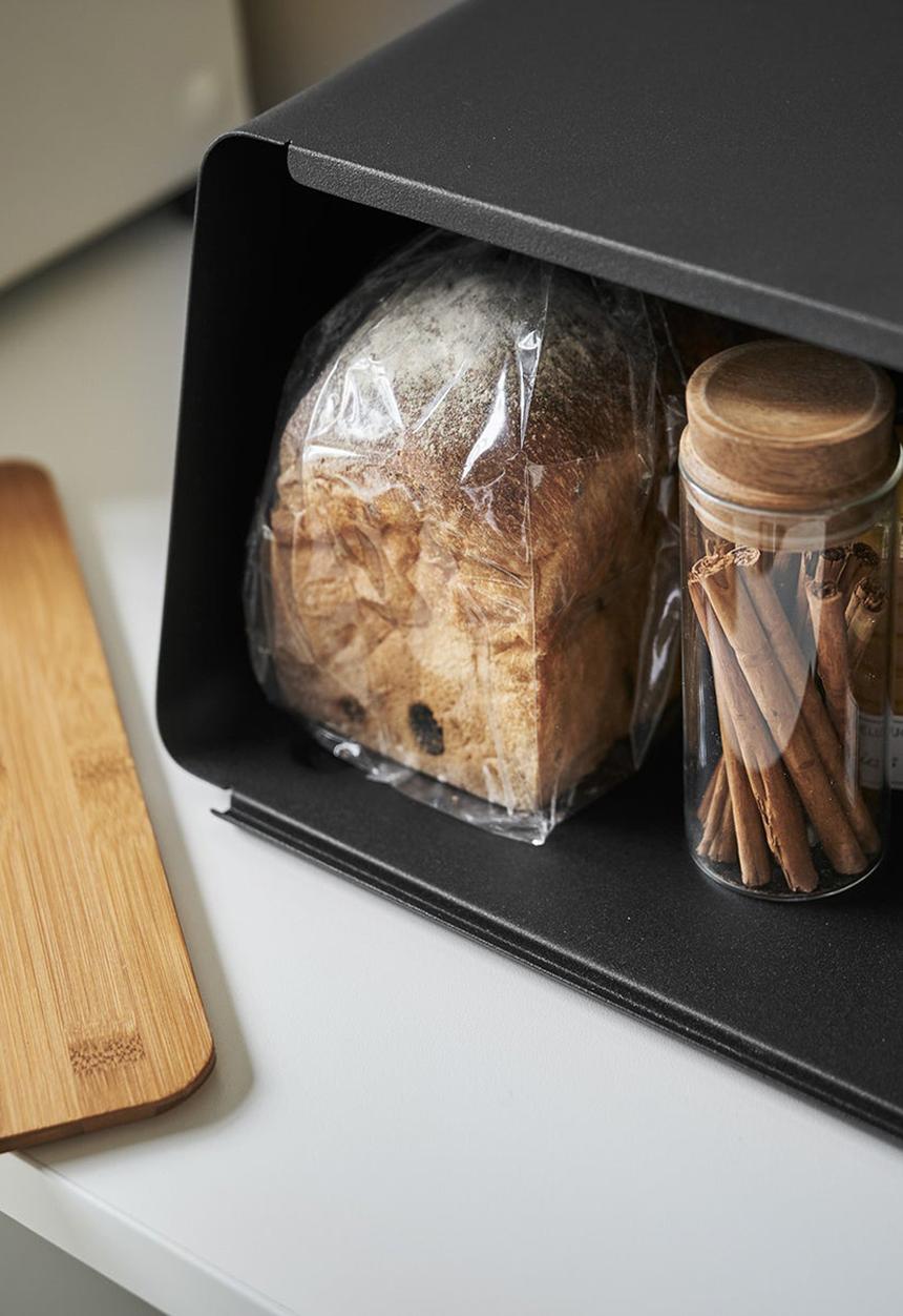 Yamazaki - Tower Bread Case w/ Removable Lid - Black