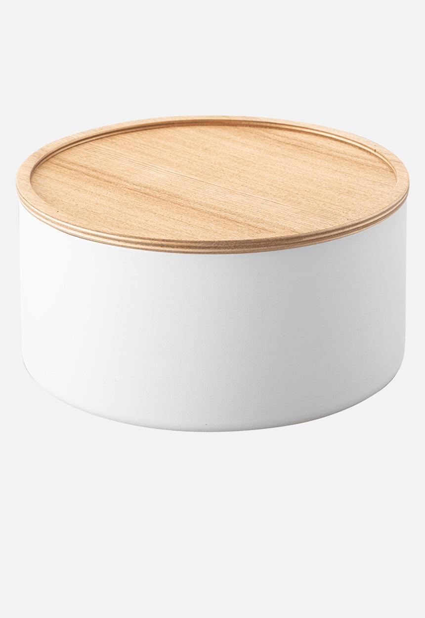 Yamazaki - Rin Storage Case w/ Lid Round Deep - White