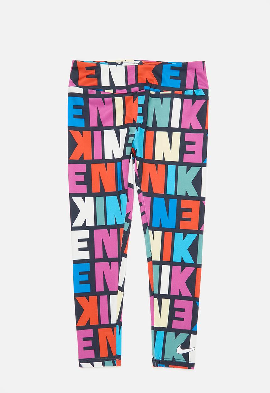 Nike - Nkg block print aop legging  - obsidian