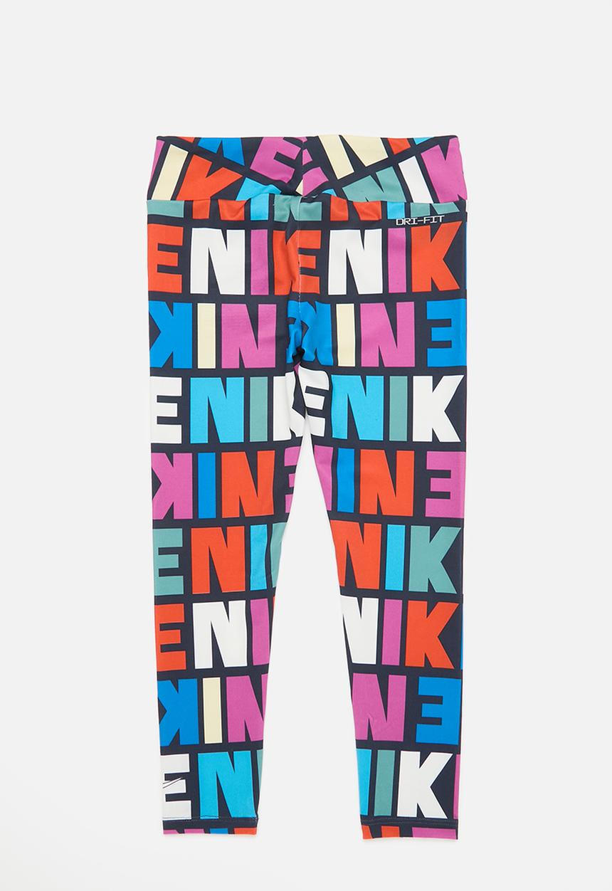 Nike - Nkg block print aop legging  - obsidian