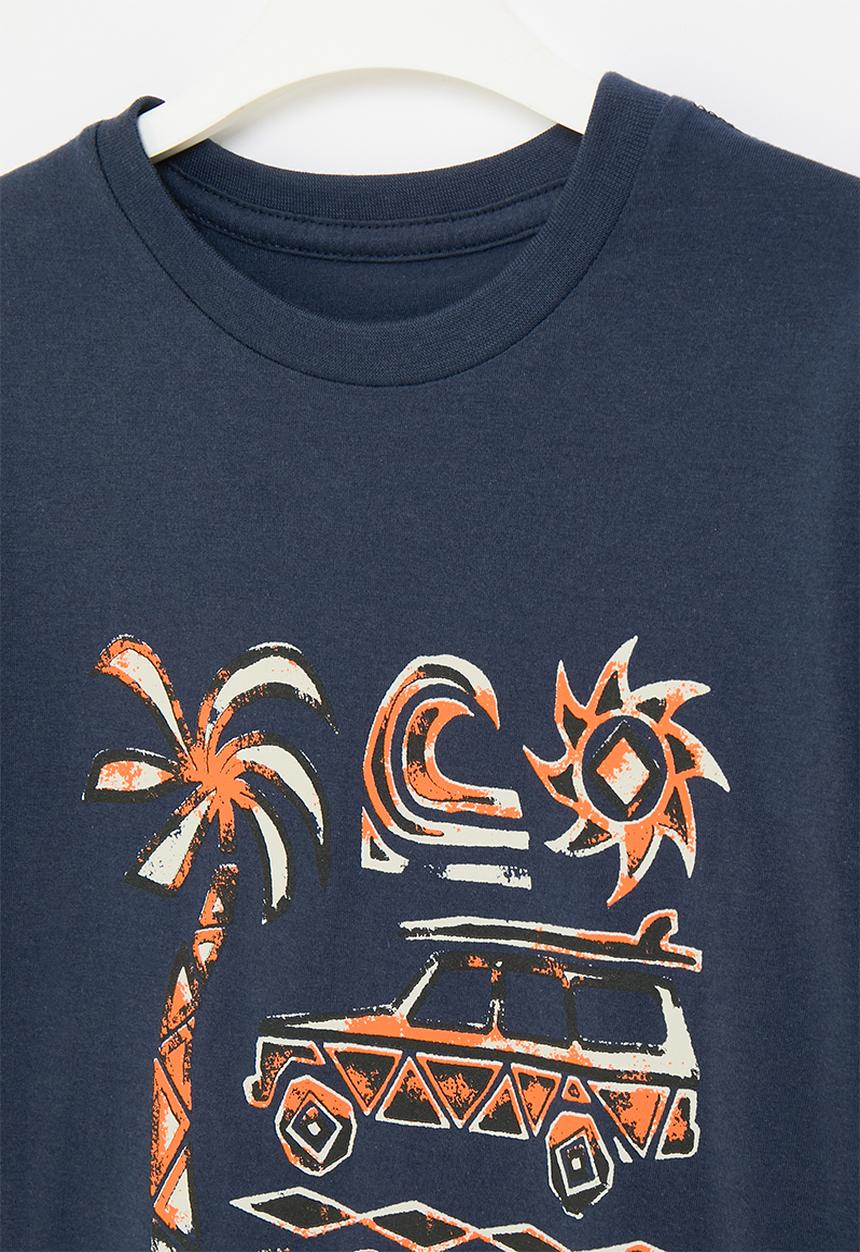 Billabong  - Boys african road trip short sleeve T-shirt - denim blue