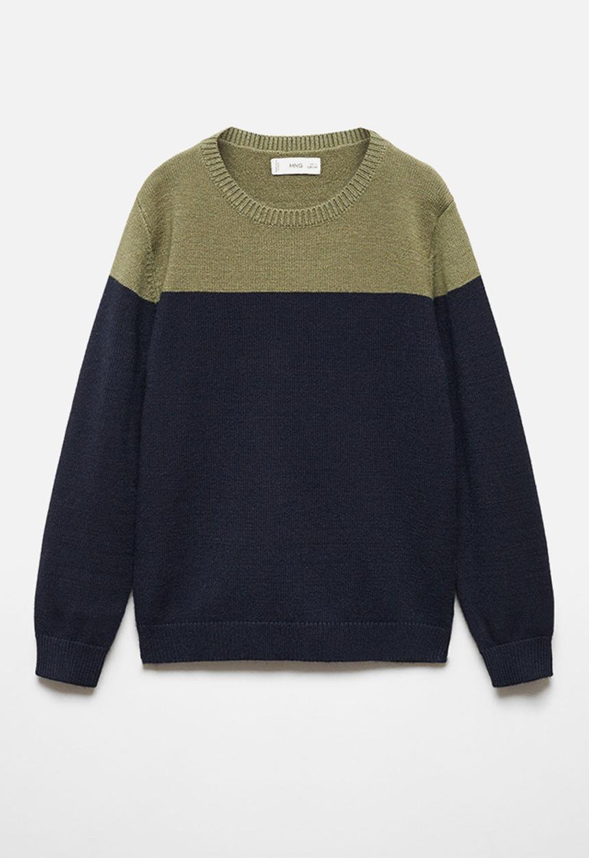 MANGO - Sweater block - navy