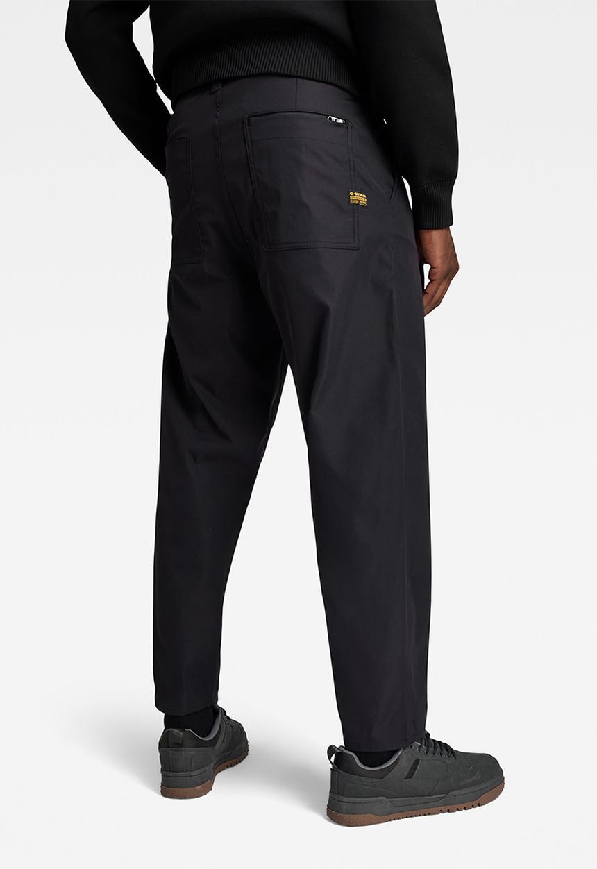 G-STAR - Pleated Chino Belt Relaxed Alpha stretch tech r wr  - dark black